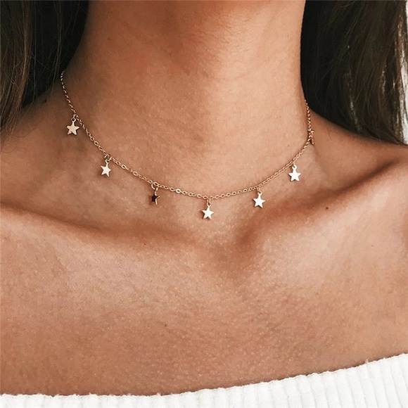 Fashion Jewelry Jewelry - Dainty Star Choker Necklace Gold Silver | 2/$18